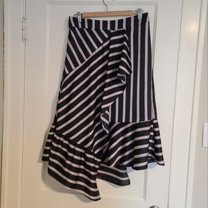 Striped waterfall skirt